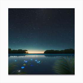 Night At The Lake Canvas Print