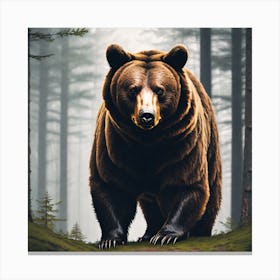 Brown Bear In The Forest 10 Canvas Print