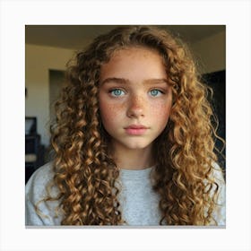 Girl With Curly Hair 1 Canvas Print