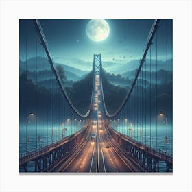 Bridge At Night Canvas Print