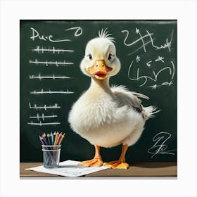 Duck In School Canvas Print