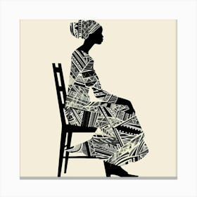 African Woman Sitting In Chair Canvas Print