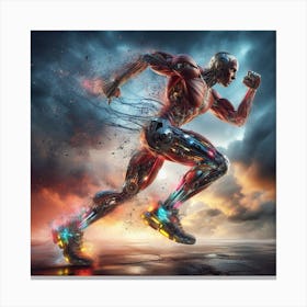 Cyborg running Canvas Print