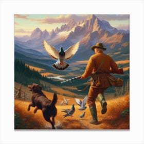Hunting With Dogs Canvas Print