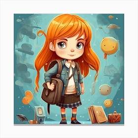 School Girl 4 Canvas Print