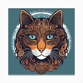 Vector Cat Logo Canvas Print