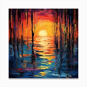 Sunset Over Water Canvas Print