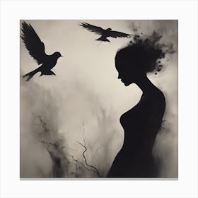 Silhouette Of A Woman 19 Canvas Print