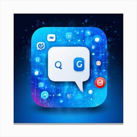 Qq Messaging Social Media Platform App Icon Logo China Communication Network Interface D (1) Canvas Print