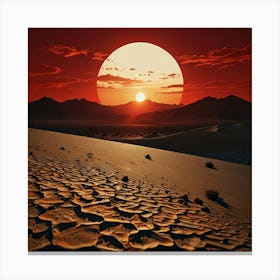 Default Red Sun Desert Art Print 2 Canvas Print