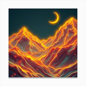 Mountain Landscape At Night 2 Canvas Print