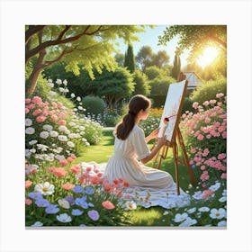 Woman Girls With Art Board Art Print (1) Canvas Print