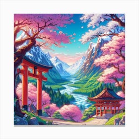 Japanese landscape Canvas Print