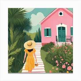 Pink House Canvas Print