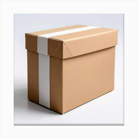 Mock Up Blank Box Parcel Cardboard Customizable Template Unprinted Clean Simple Minimalis (16) Canvas Print