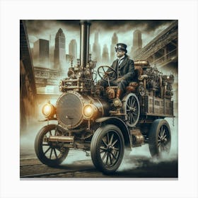 Steampunk Steam Car 1 Canvas Print
