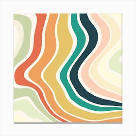 Abstract Wavy Colorful Pattern Canvas Print