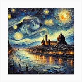 Starry Night In Florence.AI Canvas Print