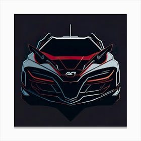 Car Red Artwork Of Graphic Design Flat (289) Canvas Print