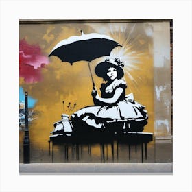 Lady With Umbrella Canvas Print