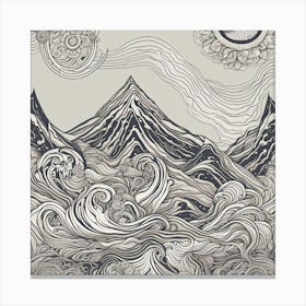 Mountains And Waves Canvas Print