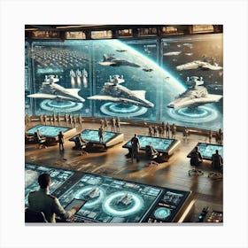 A Highly Detailed Futuristic Scene Showing The Mar Retry Canvas Print