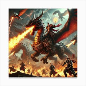 A Powerful Scene Depicting The Dragon Riders Of Th 1 Canvas Print