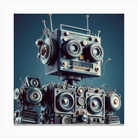 Robot made of Analog Stereo Equipment 3 Canvas Print