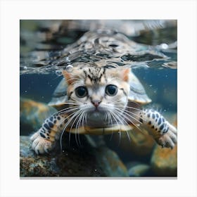 Submarine Turtle Cat Canvas Print