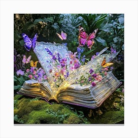 Giant Book in Floral Park Canvas Print