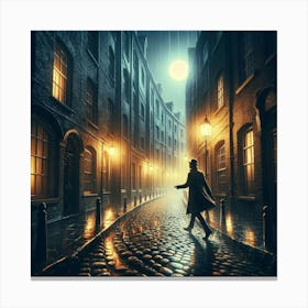 London Street At Night Canvas Print
