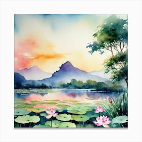 Water Lily Painting 3 Canvas Print