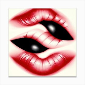 Kissing Lips 2 Canvas Print