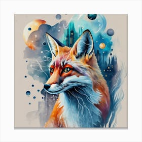 Fox In Space Canvas Print