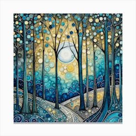 Moonlight In The Woods 2 Canvas Print