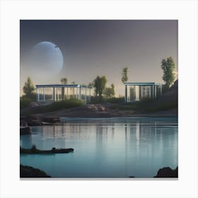 House By The Lake Canvas Print