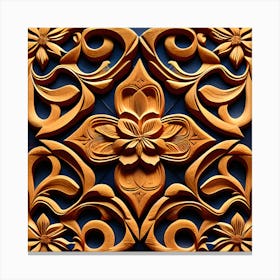Carved Wood Panel Canvas Print