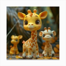 Giraffes In The Forest Canvas Print