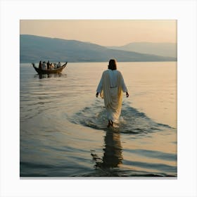 Jesus Walking On The Sea Of Galilee Canvas Print