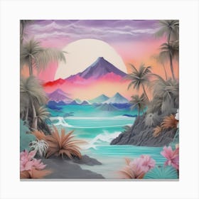 Sunset At The Beach Canvas Print