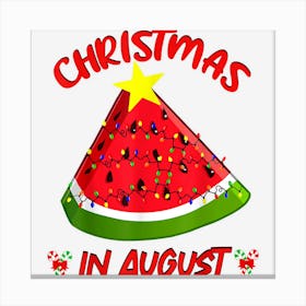 Watermelon Christmas Tree Christmas In August Summer Canvas Print