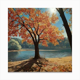 Autumn By The River Canvas Print