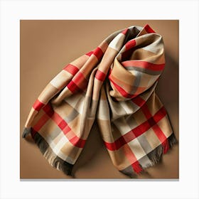 Plaid Scarf Illustration 1 Canvas Print