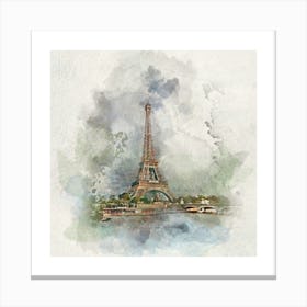 Watercolor Eiffel Tower. Wall prints. Canvas Print