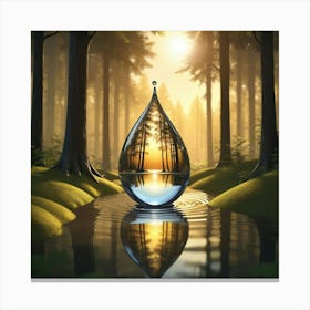 Water Drop In The Forest 1 Canvas Print