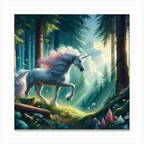 Unicorn In The Forest 1 Canvas Print