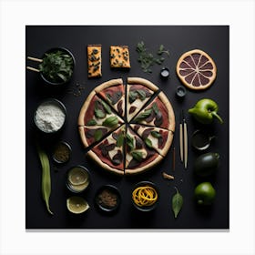 Pizza Props Knolling Layout (106) Canvas Print