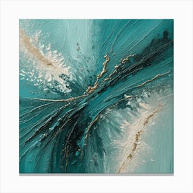 Teal & Gold Abstract 1 Canvas Print