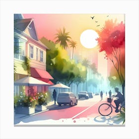 Watercolor Cityscape 4 Canvas Print