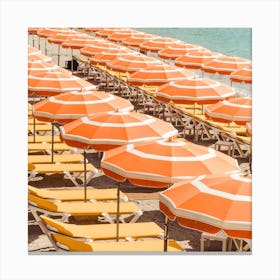 Italian Riviera Beach Square Canvas Print